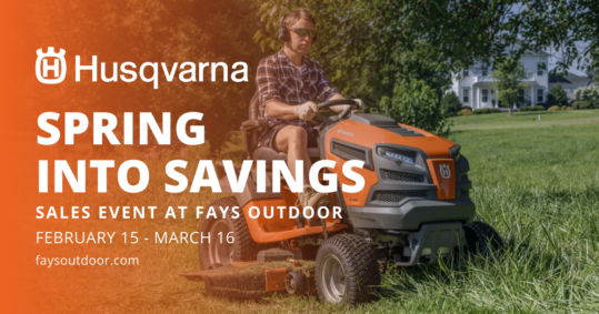 From February 15, 2024 - March 16,2024, cash in on savings on select, in-stock Husqvarna equipment. Up to $300 off of select mowers, and many more rebates!